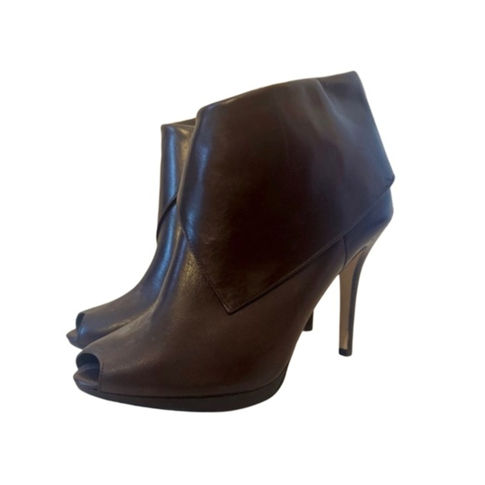 MICHAEL Michael Kors Dark Brown Heeled Peep Toe Booties